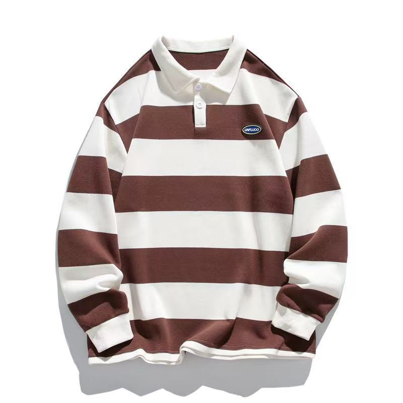 Herren Langarm Poloshirt im Streifen Look Echo Archiv