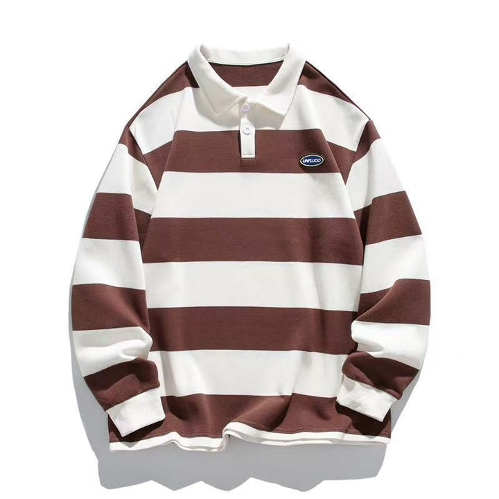 Herren Langarm Poloshirt im Streifen Look Echo Archiv