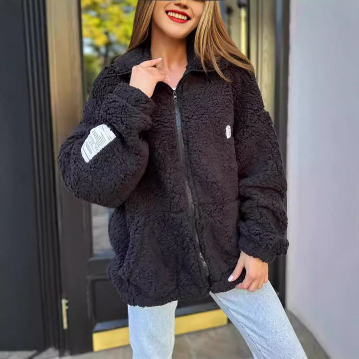 Damen Fleecejacke mit weichem Innenfutter und hoher Kragen Echoarchiv