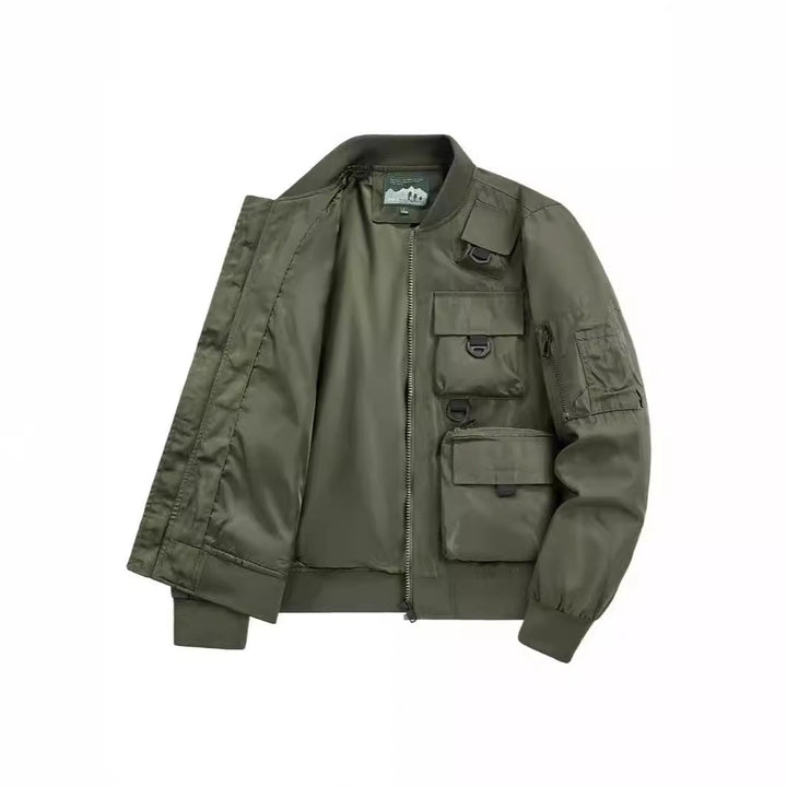 Herren taktische Multifunktionale Bomberjacke mit mehreren Taschen – Brevano