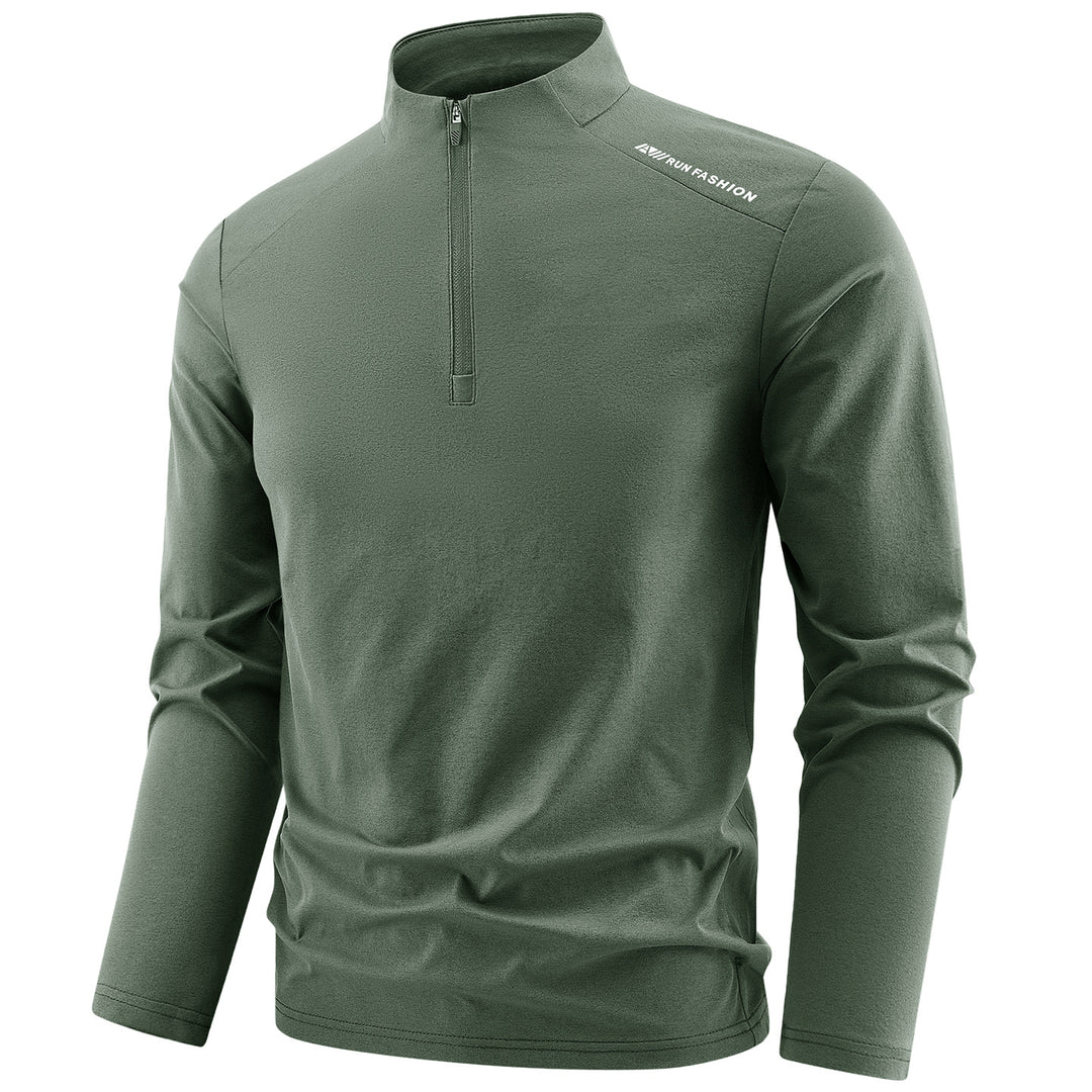Herren Langarm-Performance-Halbzip-Trainingsshirt mit Stehkragen und atmungsaktivem Funktionsmaterial Echoarchiv