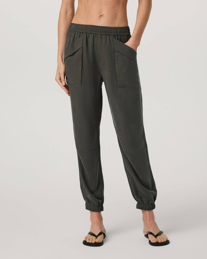 Damen Relax-Joggerhose mit hohem Gummibund und aufgesetzten Taschen – Avérine
