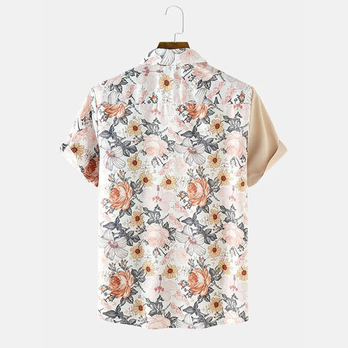 Herren Florales Kurzarmhemd Echoarchiv