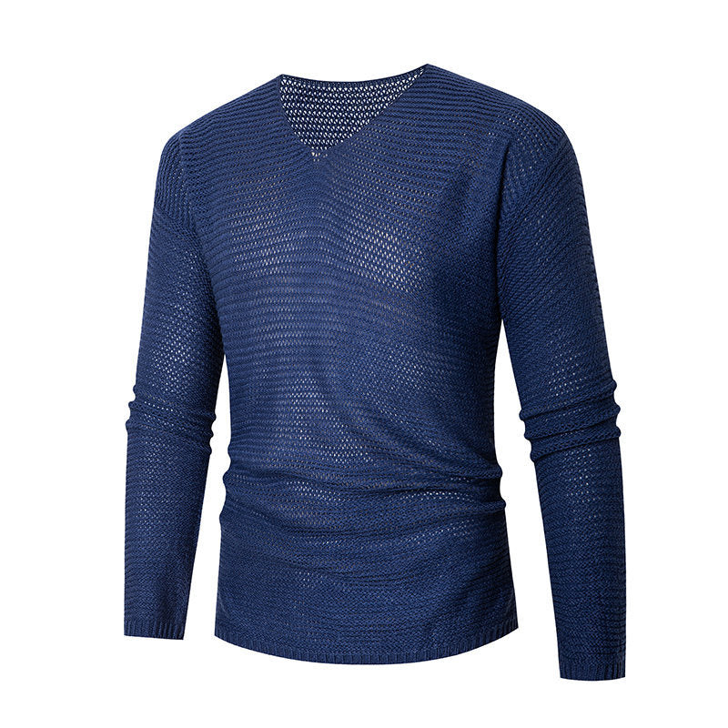 Herren eleganter V-Ausschnitt Pullover aus atmungsaktiver Baumwolle Echoarchiv
