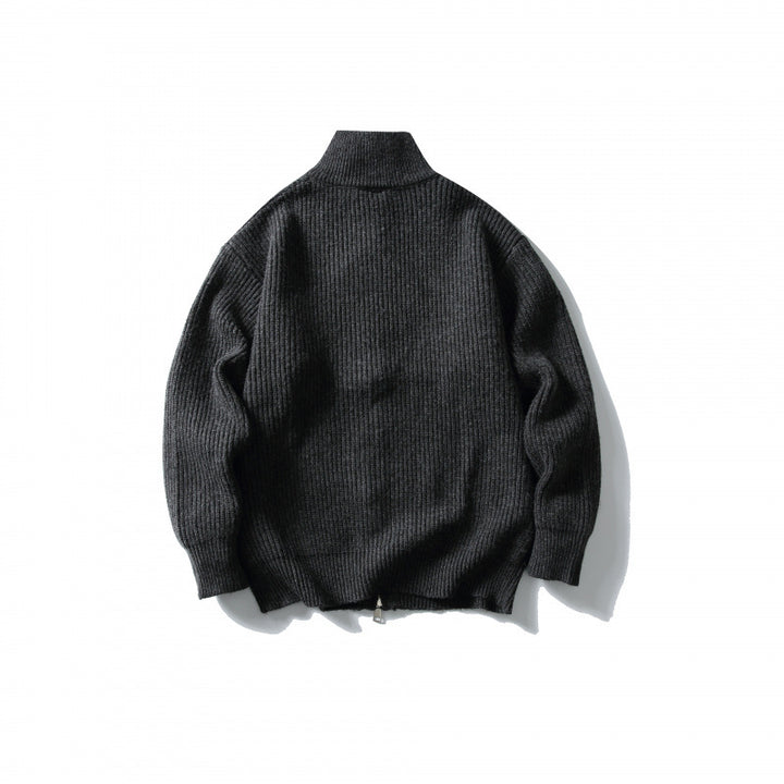 Unisex Gerippter Zipcardigan mit Stehkragen Echo Archiv