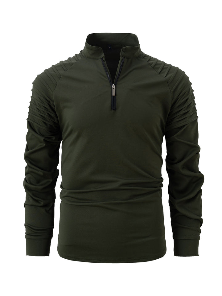 Herren Sportlicher Langarm-Zip-Hemd mit ergonomischem Schnitt Echoarchiv