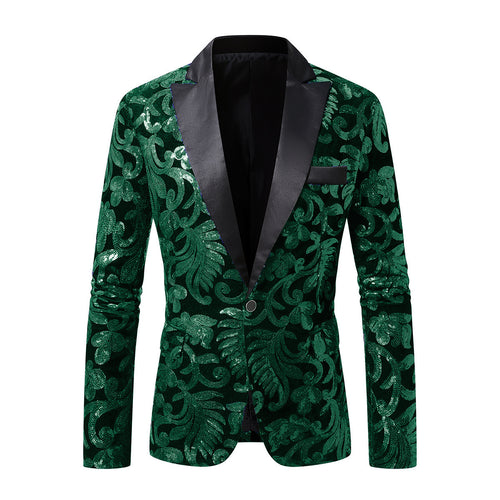 Herren Glamouröser Jacquard-Blazer mit schimmerndem Design Echoarchiv