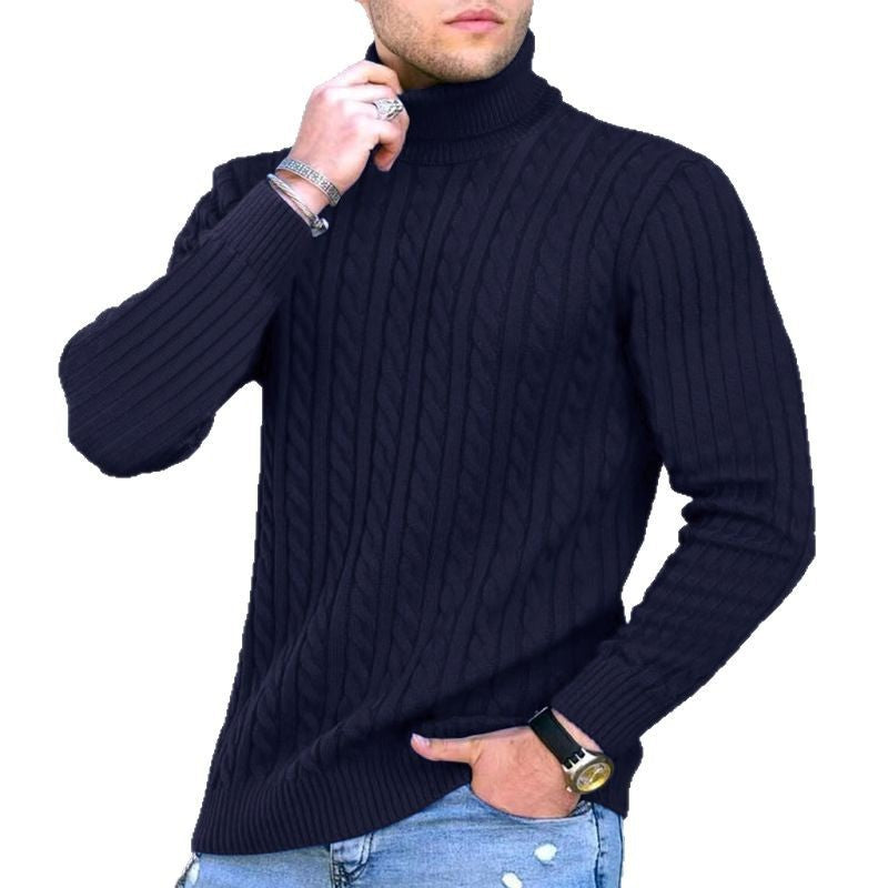 Herren kuscheliger Rollkragenpullover aus hochwertigem Strickmaterial Echoarchiv