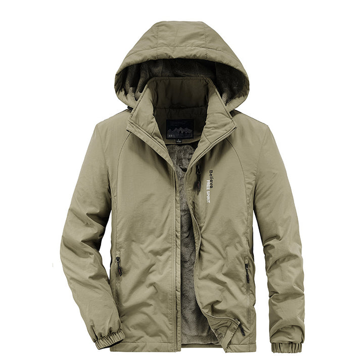 Herren Isolierte Outdoor-Übergangsjacke mit wärmendem Teddyfutter und Kapuze Echoarchiv