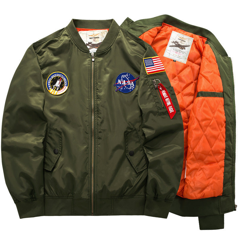 Herren Stylische Bomberjacke mit NASA-Patches Echo Archiv