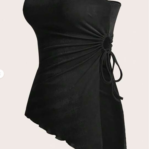 Damen Bandeau-Oberteil mit modischem Wickeldesign und verstellbaren Riemen Echo Archiv
