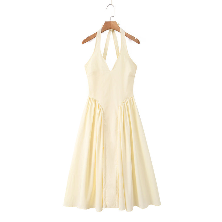 Damen Maxi-Kleid mit elegantem V-Ausschnitt und raffinierten Falten Echo Archiv
