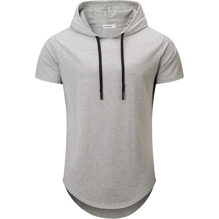 Herren Kurzarm Hoodie T-Shirt mit modernem Schnitt und praktischen Kordeln Echoarchiv