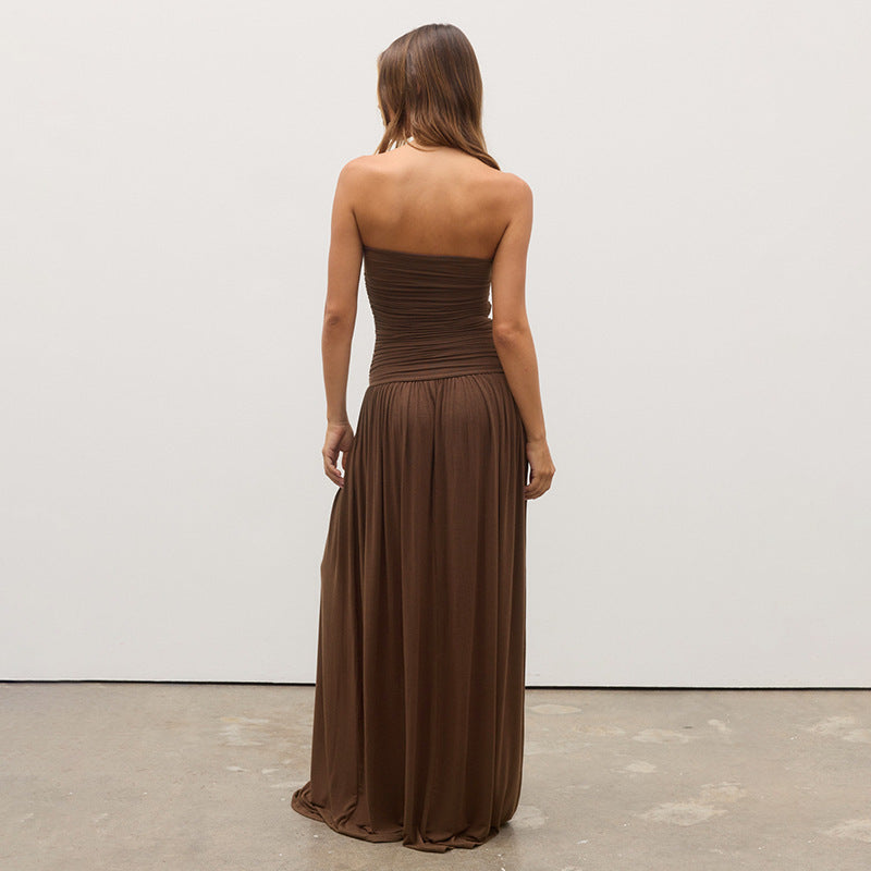 Damen Maxikleid mit elastischem Oberteil und fließendem Rock Echo Archiv