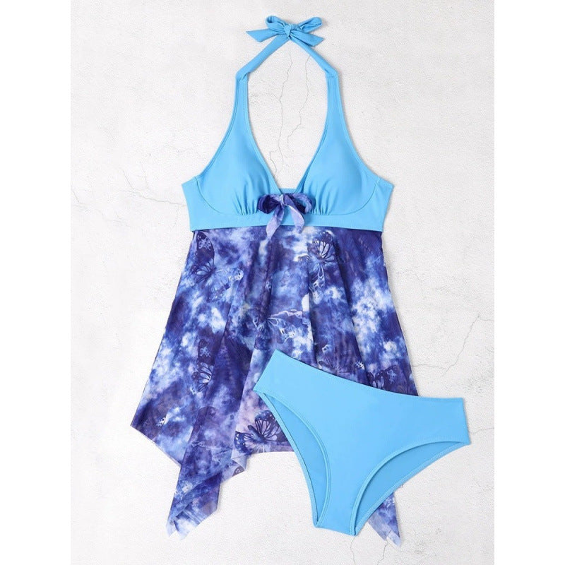 Damen Tankini mit floralem Wickeldesign und verstellbarem Oberteil Echo Archiv