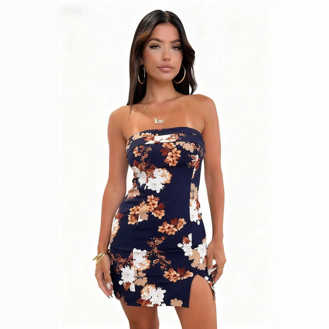 Damen Blumenmuster Minikleid Echo Archiv