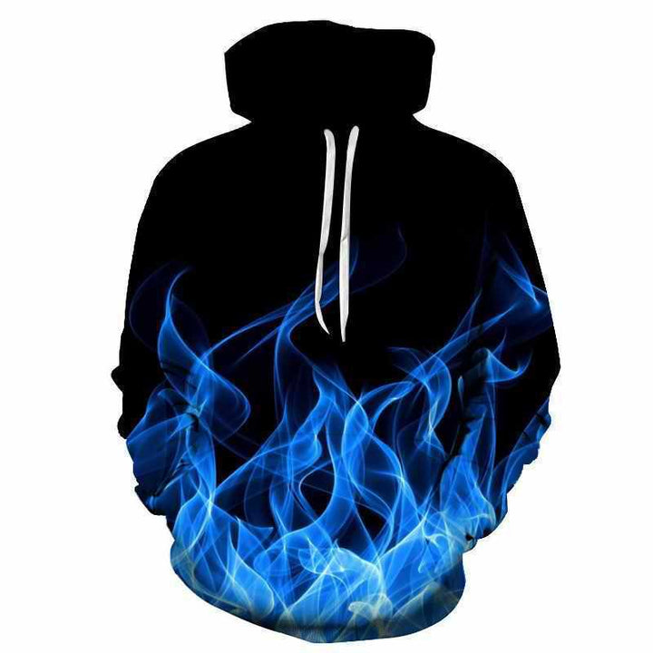 Unisex Kapuzenpullover mit auffälligem Flammenmotiv Echoarchiv