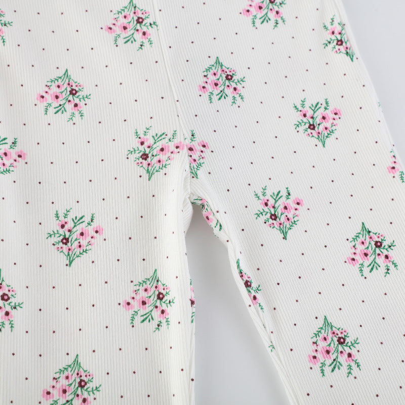 Mädchen Flared Leggings mit floralem Muster Echo Archiv