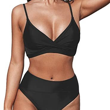 Damen Bikiniset mit hohem Bund und Wickel-Oberteil Echo Archiv