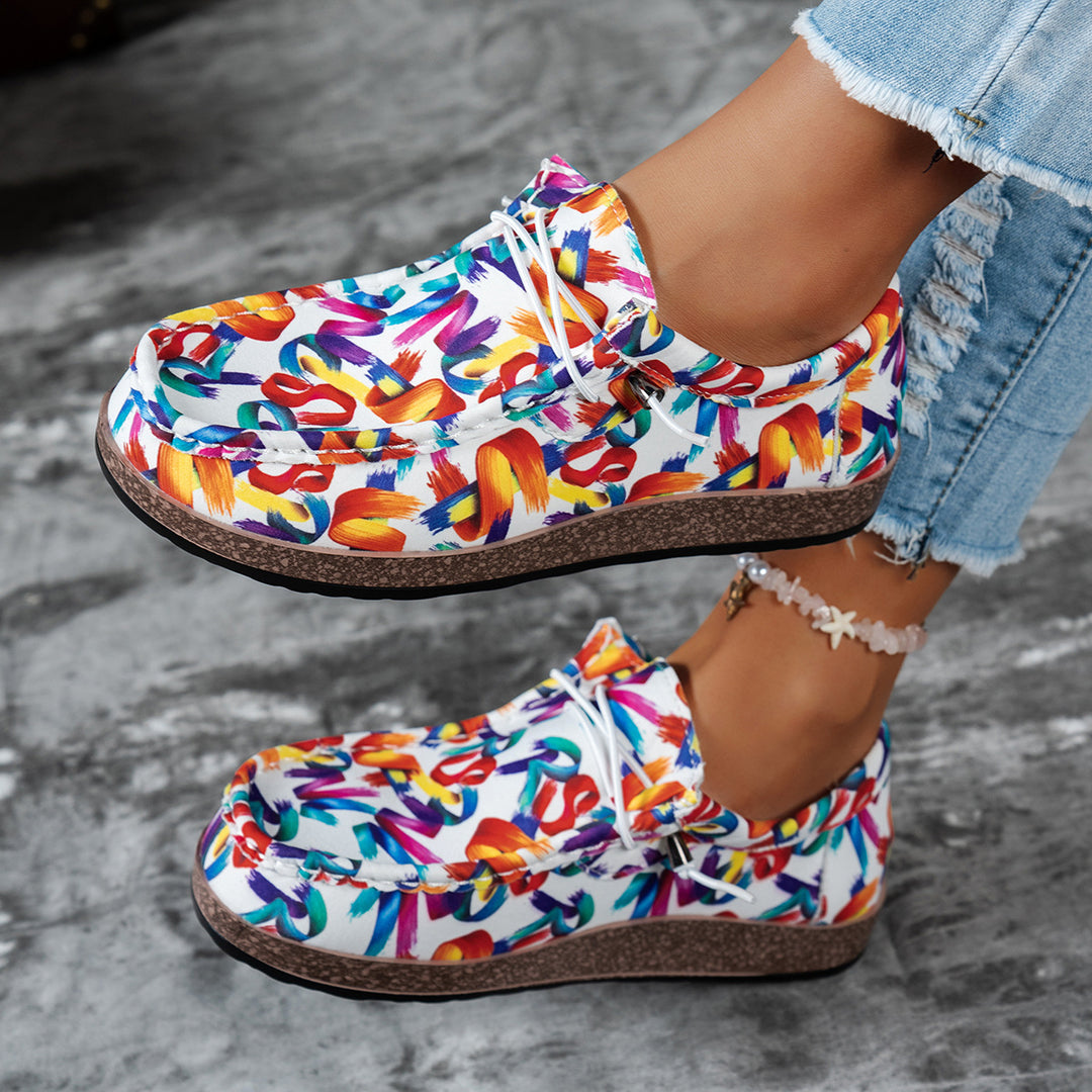 Damen Leichte Mokassin‑Sneaker mit ergonomischer Kork‑Optik‑Sohle – Névara