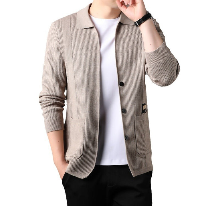 Herren Strickjacke mit hohem Kragen Echoarchiv