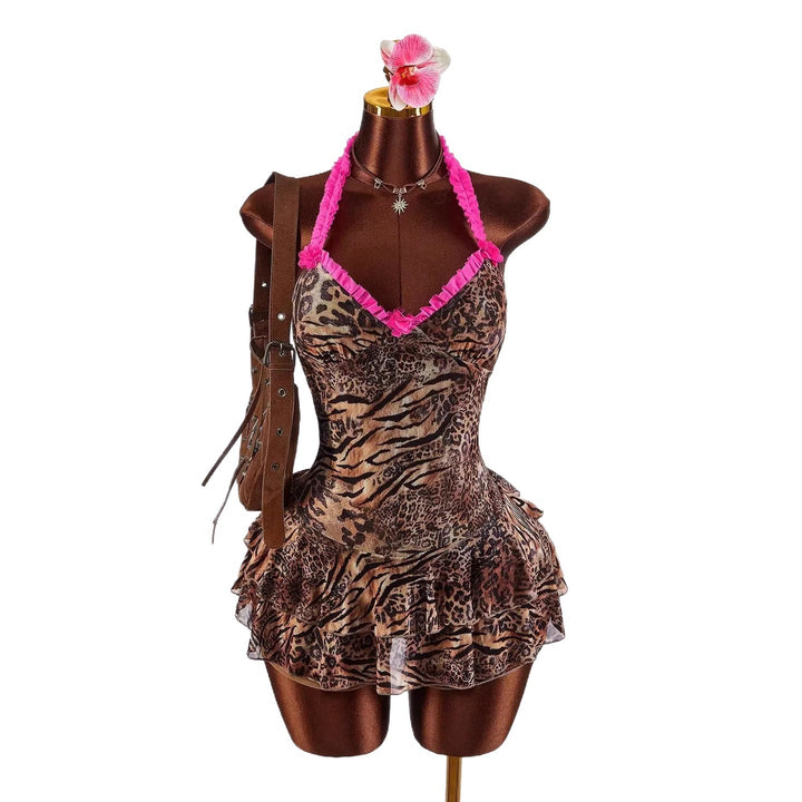 Damen Verspieltes Minikleid mit Rüschendetails Echo Archiv