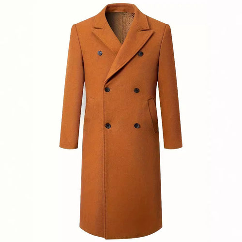 Herren eleganter Langmantel mit doppelter Knopfreihe und stilvollem Revers Echoarchiv
