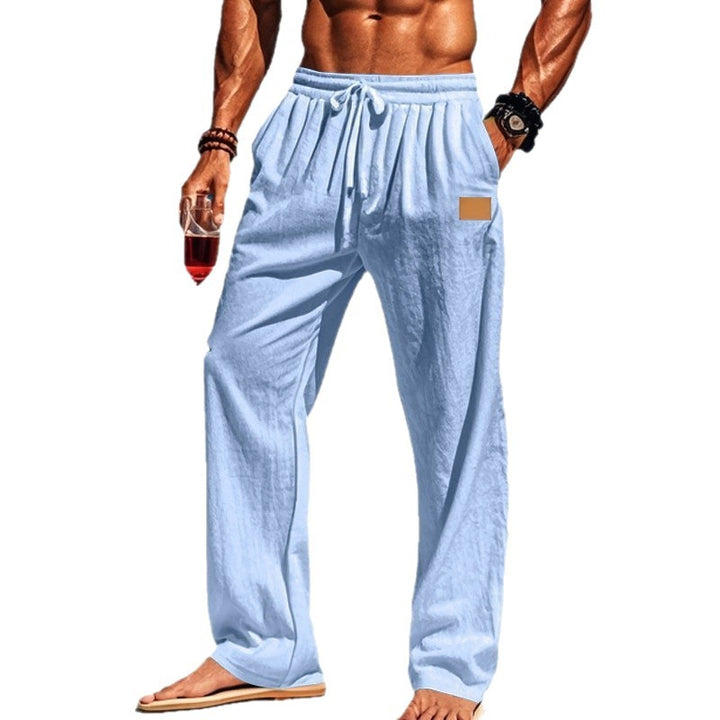Herren nan leichte Leinenhose mit Tunnelzug, weitem Bein und Seitentaschen Echo Archiv