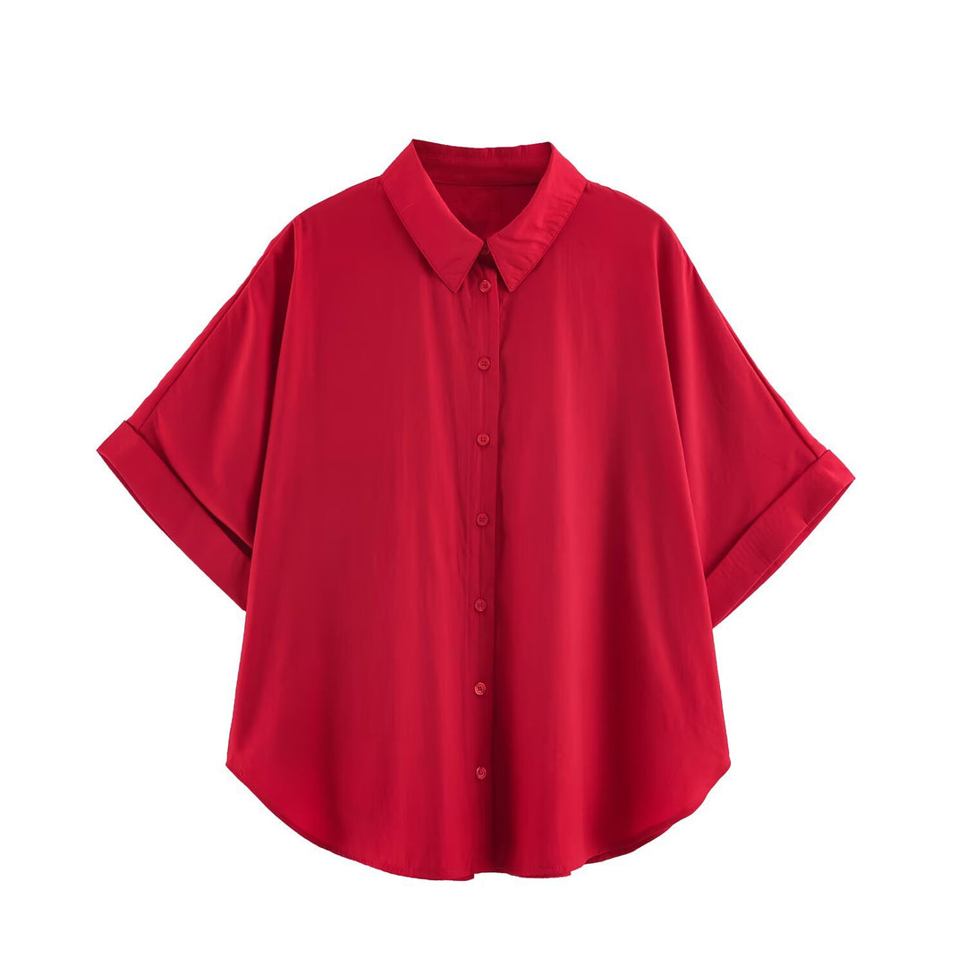 Damen Lockeres zweiteiliges Set mit Oversize-Hemd und Elastik-Shorts Echo Archiv