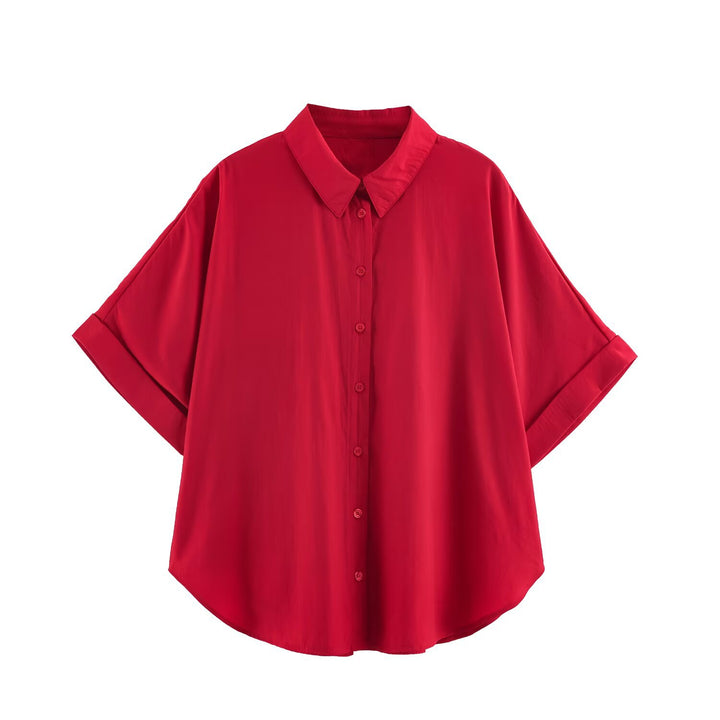 Damen Lockeres zweiteiliges Set mit Oversize-Hemd und Elastik-Shorts Echo Archiv