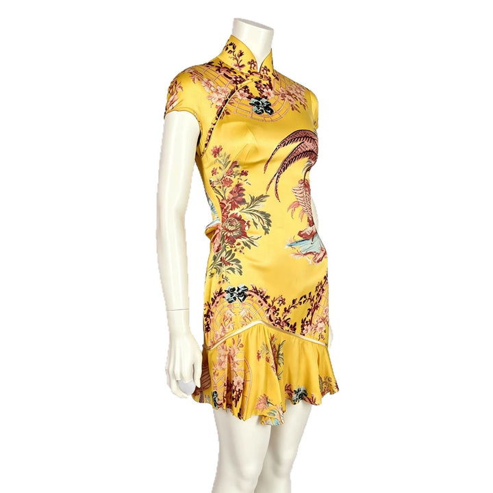 Damen Chiffon-Kleid mit asiatischem Design und Rüschendetails Echo Archiv