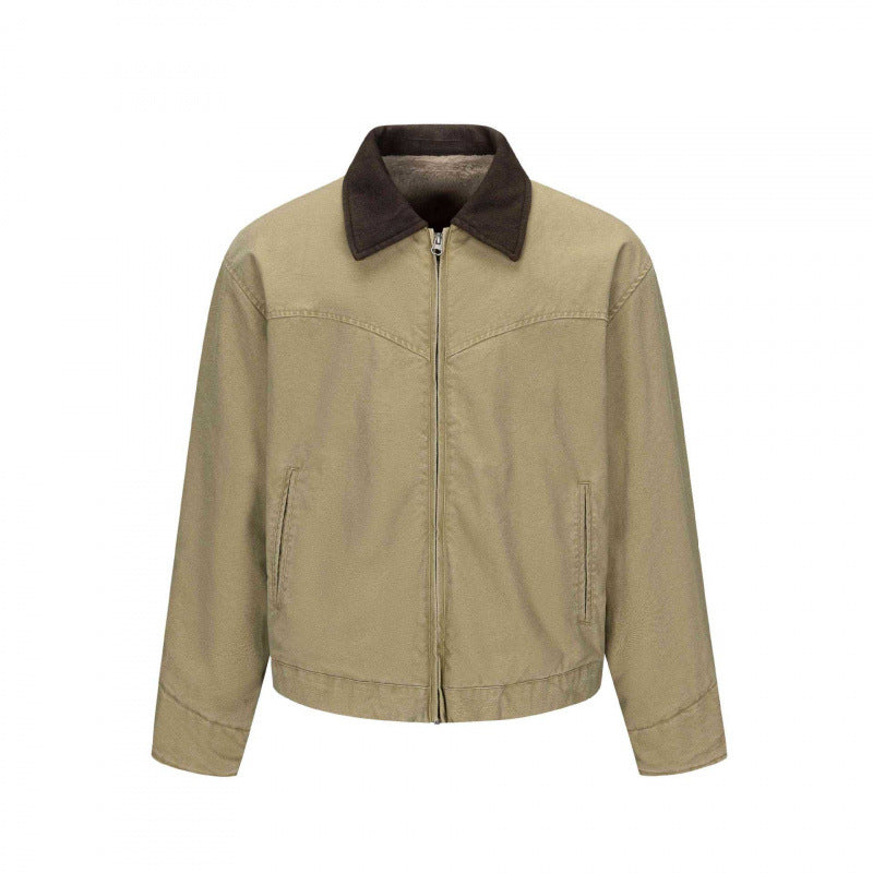 Herren Gefütterte Canvas-Blousonjacke mit Teddyfutter und Hemdkragen Echo Archiv