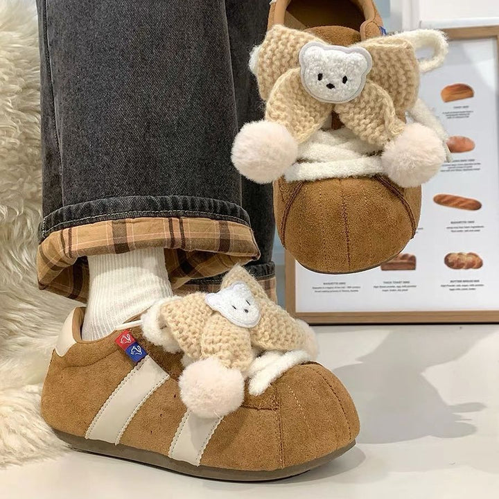 Damen Trendige Sneakers mit verspielten Knüpfdetails und kuscheligem Innenfutter Echo Archiv