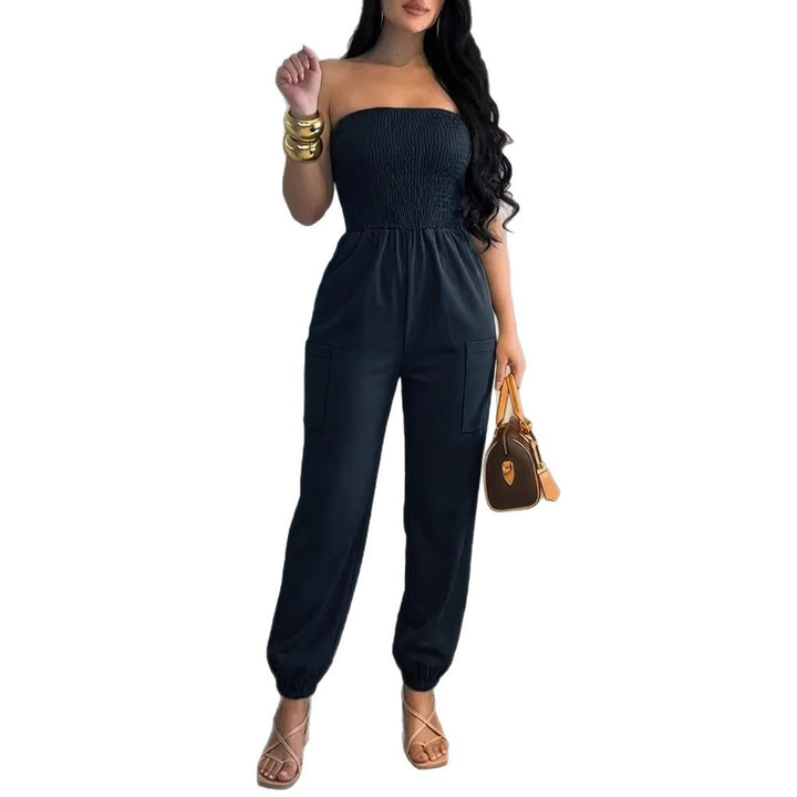 Damen Bequemes Jumpsuit mit schulterfreiem Design und praktischen Taschen Echo Archiv