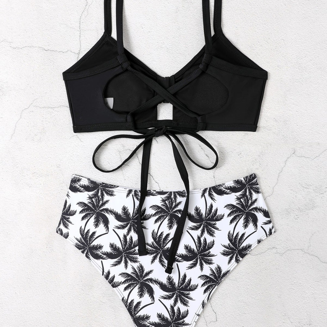 Damen Bikini-Set mit floralem Hochbund und modischem Knoten Echo Archiv