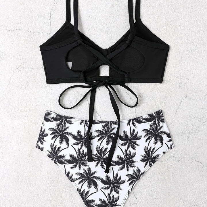 Damen Bikini-Set mit floralem Hochbund und modischem Knoten Echo Archiv