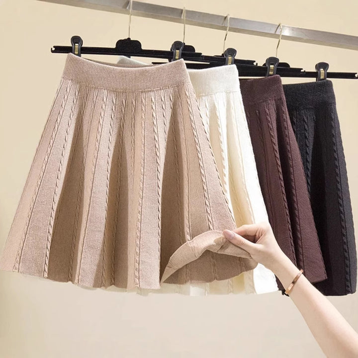 Damen Plissierter Strickrock mit hohem Bund Echo Archiv