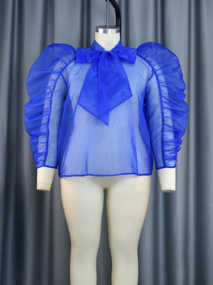 Damen elegantes Oberteil mit voluminösen Rüschenärmeln Echo Archiv