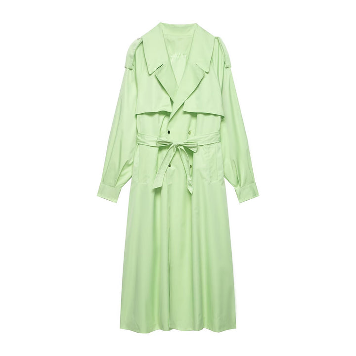 Damen Trenchcoat mit Taillengürtel, Schulterklappen und weitem Wasserfall-Revers Echo Archiv