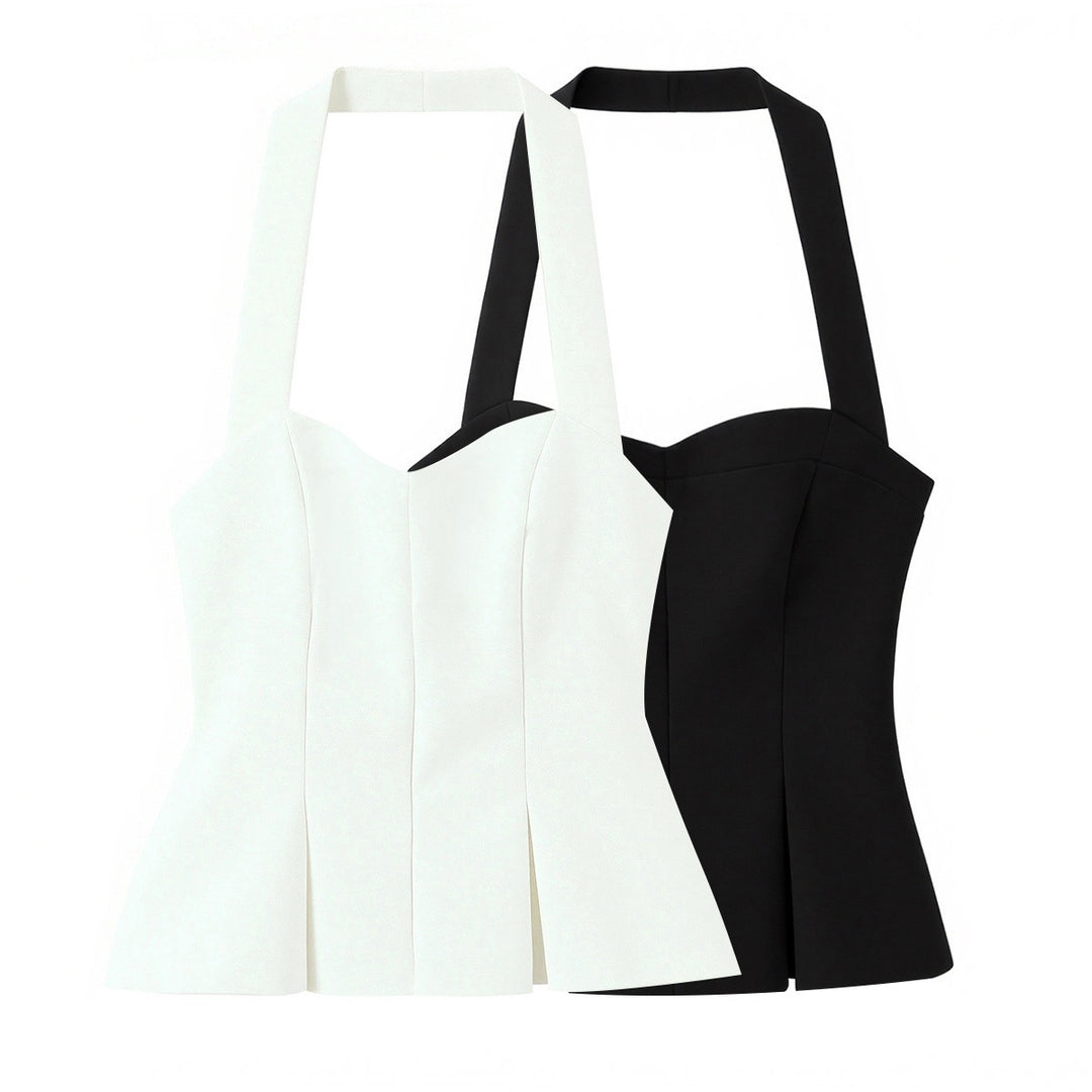 Damen schicke Bustier-Bluse mit taillierter Silhouette und dekorativem Halterneck Echo Archiv
