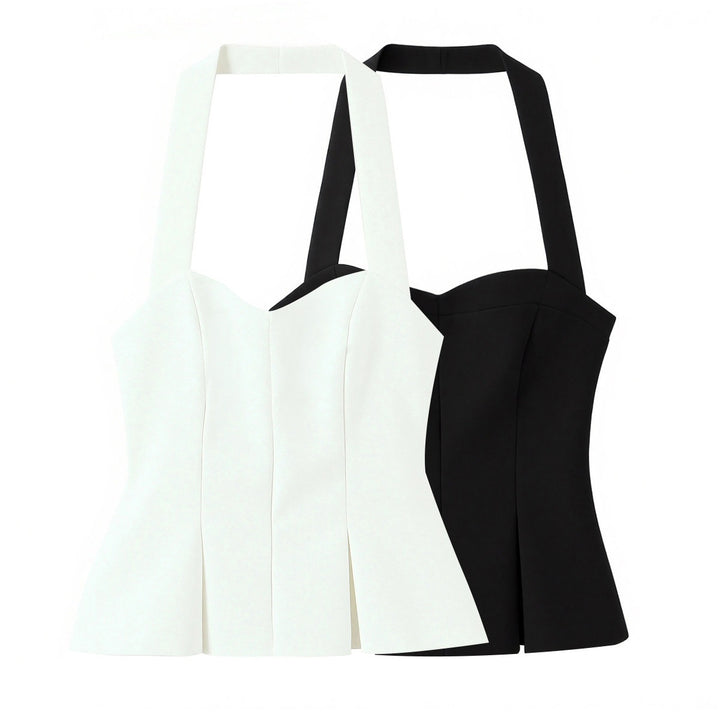 Damen schicke Bustier-Bluse mit taillierter Silhouette und dekorativem Halterneck Echo Archiv