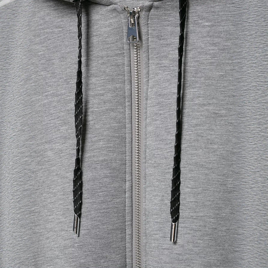 Damen Cropped Kapuzen-Sweatjacke mit Ballonärmeln und Tunnelzug Echoarchiv