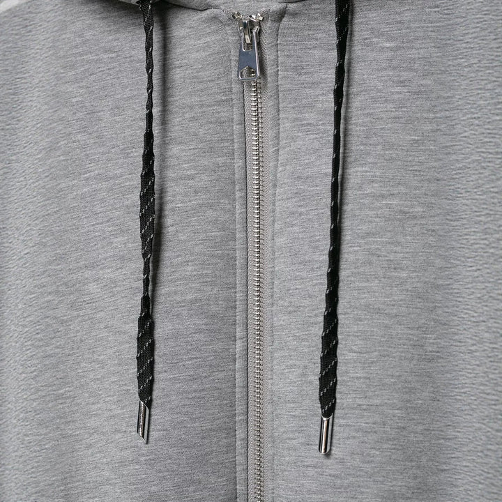 Damen Cropped Kapuzen-Sweatjacke mit Ballonärmeln und Tunnelzug Echoarchiv