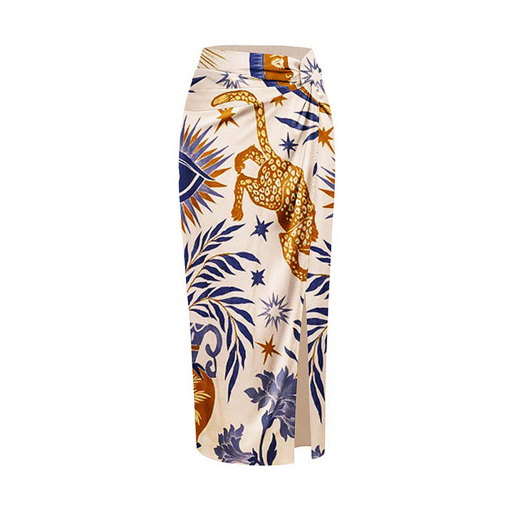 Damen elegantes Wickeloberteil und kombiniertes Rockset Echo Archiv