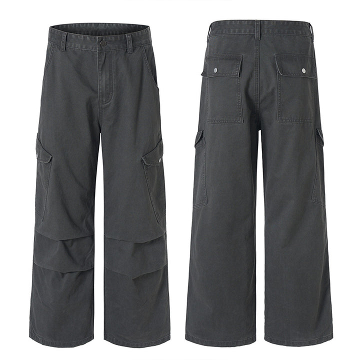 Herren Weite Canvas-Cargohose im Baggy-Schnitt mit extra weitem Bein, Knieabnähern und aufgesetzter Seitentasche Echo Archiv