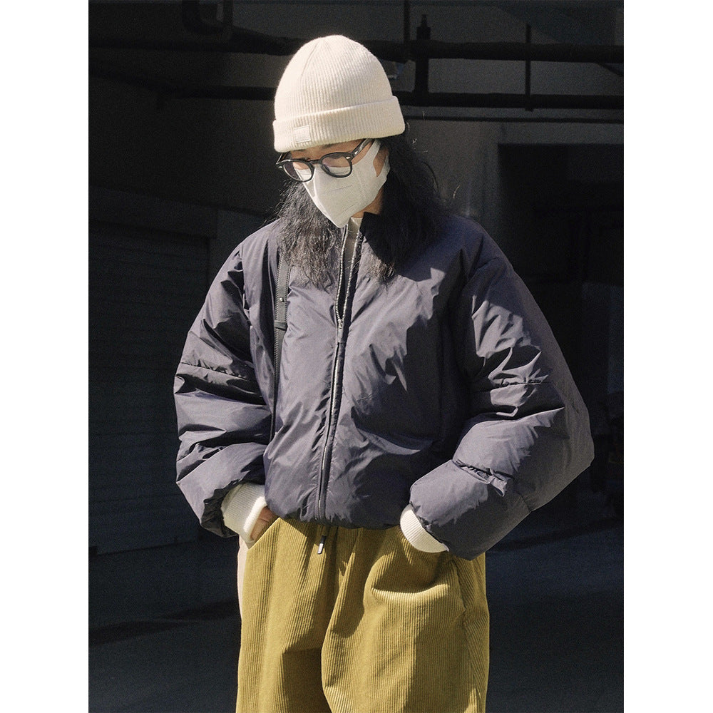 Damen Kurze Oversize-Steppjacke mit Tunnelzugbund und gerippten Ärmelbündchen Echoarchiv
