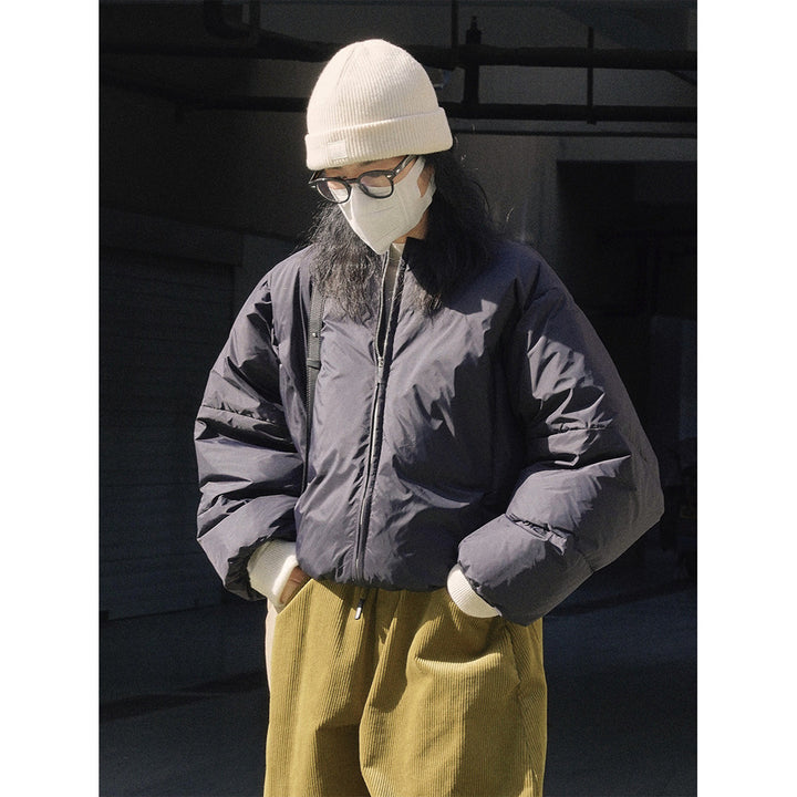 Damen Kurze Oversize-Steppjacke mit Tunnelzugbund und gerippten Ärmelbündchen Echoarchiv