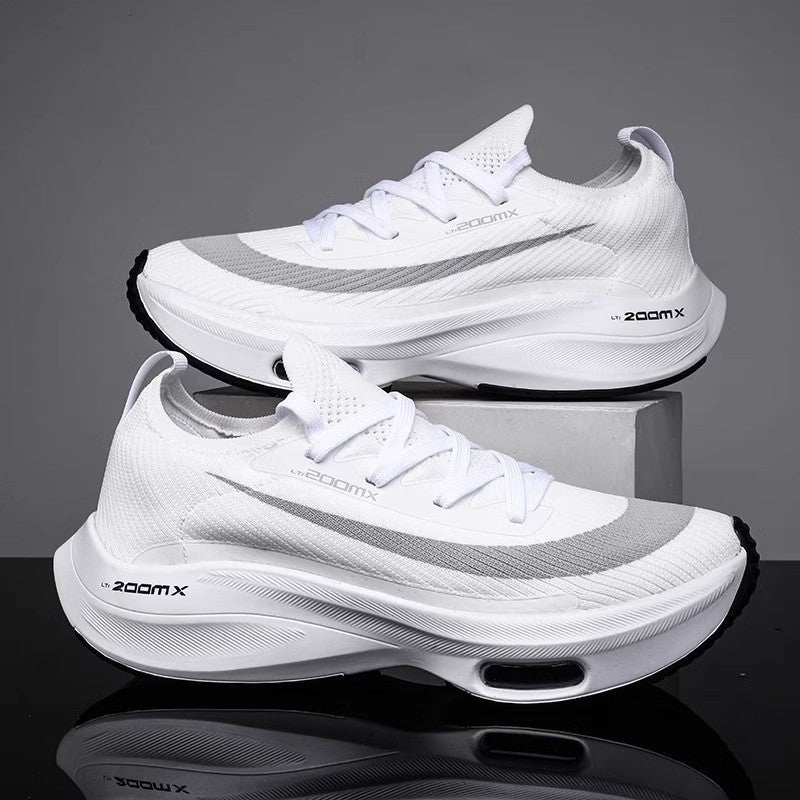 Unisex reaktionsfreudige Plateau-Dämpfungs-Laufschuhe mit gestricktem Sockeneinstieg und sichtbarer Luftkammer – Tavélo