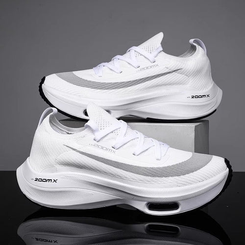 Unisex reaktionsfreudige Plateau-Dämpfungs-Laufschuhe mit gestricktem Sockeneinstieg und sichtbarer Luftkammer – Tavélo