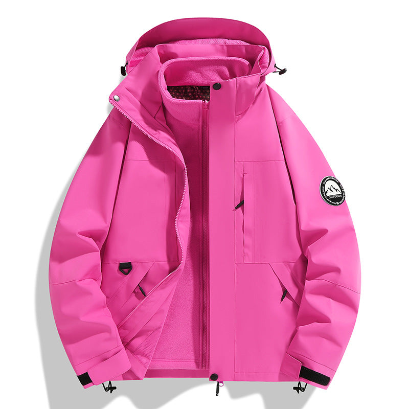 Damen zweilagige Softshell-Outdoorjacke mit herausnehmbarer Fleece-Innenjacke und Kapuze Echo Archiv
